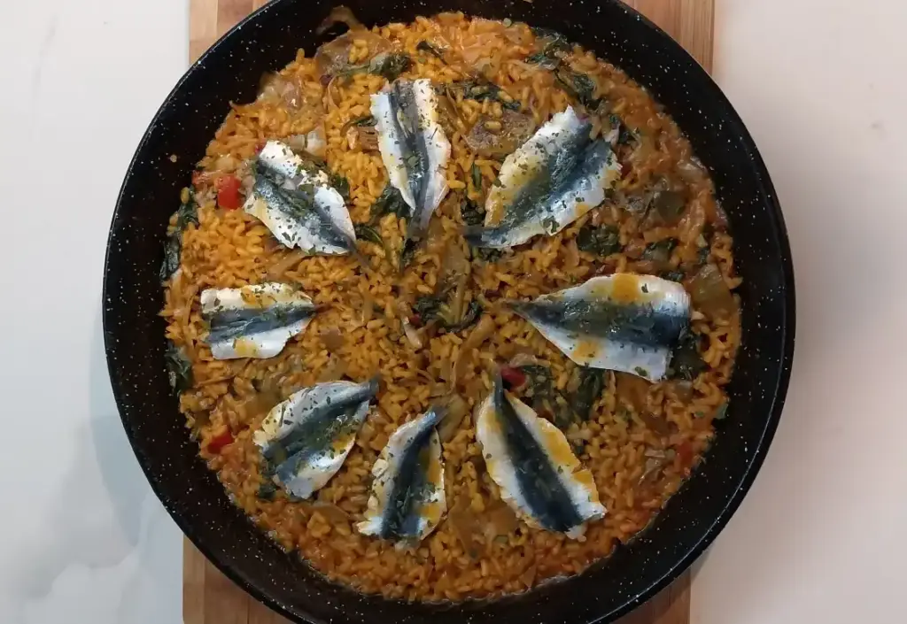 arroz con sardinas